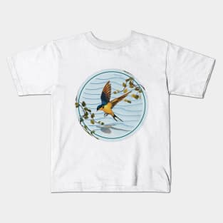 swallow bird creek retro Kids T-Shirt